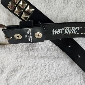 Leather studded belt, size 36 Unisex